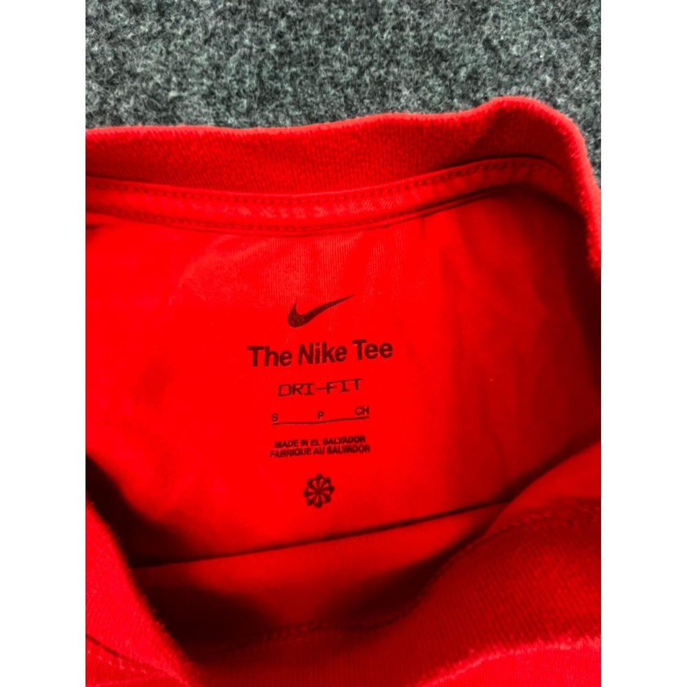 Nike Dri-Fit T Shirt Mens Small Red Swoosh Short Sleeve Performance Training - Picture 5 of 11